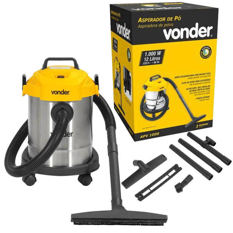 Aspirador De Pó E Água Vonder Apv1240, Profissional, 1000w, 12 Litros