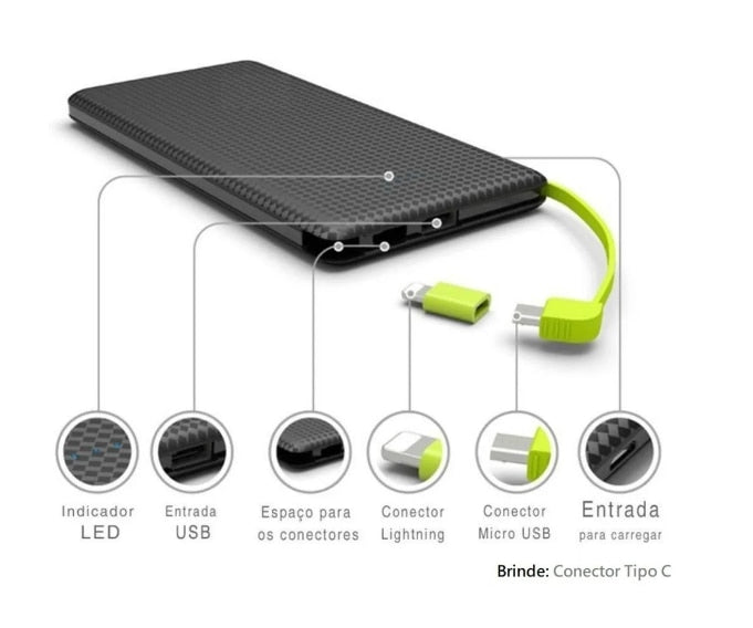 Carregador Portátil PowerBank10000 Mah