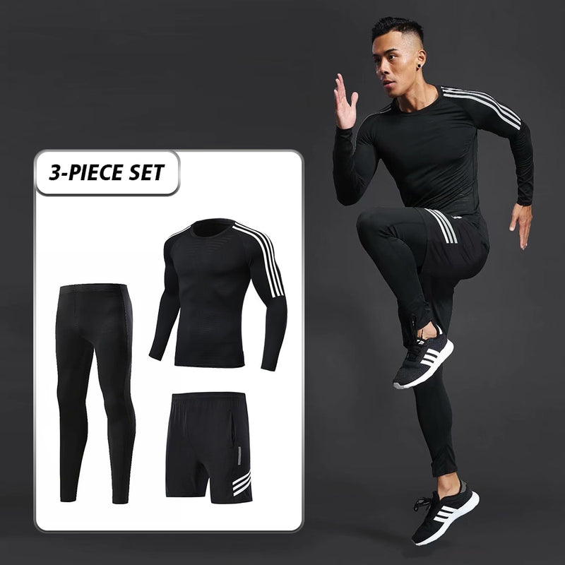 3 pçs / conjunto de treino roupa de compressão