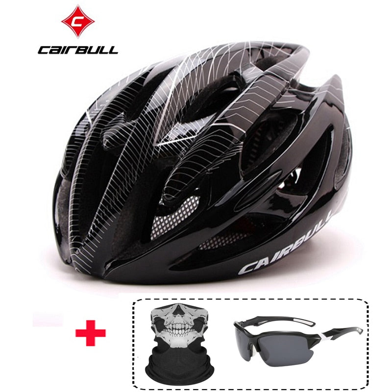 Capacete de ciclismo ultraleve com óculos polarizados ajustáveis