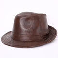 Chapéu Fedoras Masculino 100% Couro Genuíno