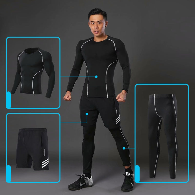 3 pçs / conjunto de treino roupa de compressão