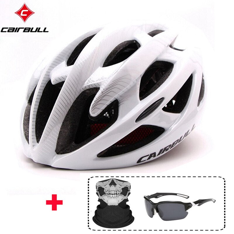 Capacete de ciclismo ultraleve com óculos polarizados ajustáveis