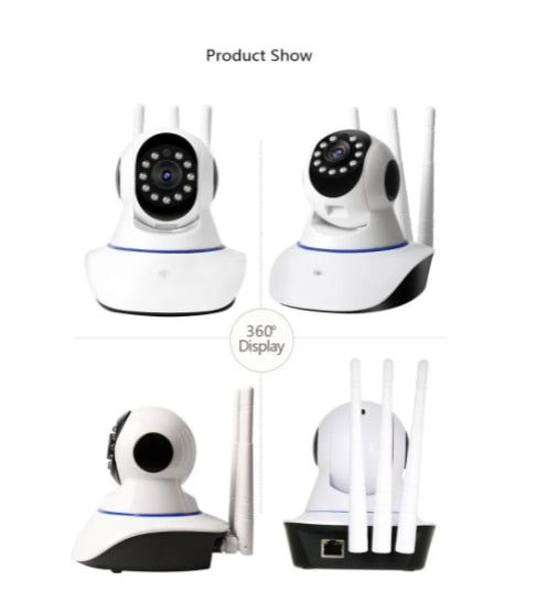 Camera Robo 3 Antenas Ip Wifi 360º 720p